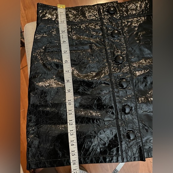 NWT 7 For All Mankind Leather Mini Button Down Skirt Front Pockets Size M - Picture 15 of 16